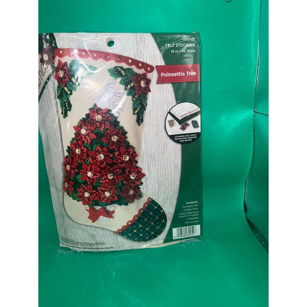 Bucilla Poinsettia Tree Stocking Kit-89252E